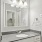 a bathroom with a large mirror